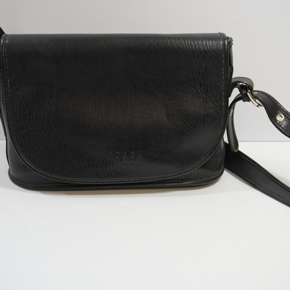 Coach Sonoma Black Pebbled Leather Large Flap Crossbody Bag